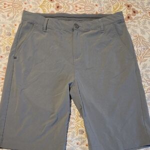 Adidas Boy's Flat Front Gray Shorts- L